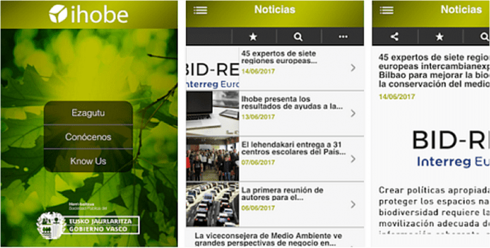 Móvil con una app