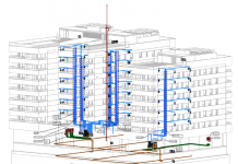IP21 Ingeniería modela en BIM las instalaciones de 80 viviendas residenciales en La Isla de Zorrozaurre BILBAO en colaboración con el estudio Cooperactiva