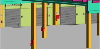 IP21 INGENIERIA MODELA EN REVIT LA INSTALACIÓN DE PCI INSTALADA POR GIROA PARA EL NUEVO CENTRO LOGÍSTICO DE 164.000 m2 DEL GRUPO SALTOKI EN ZARAGOZA